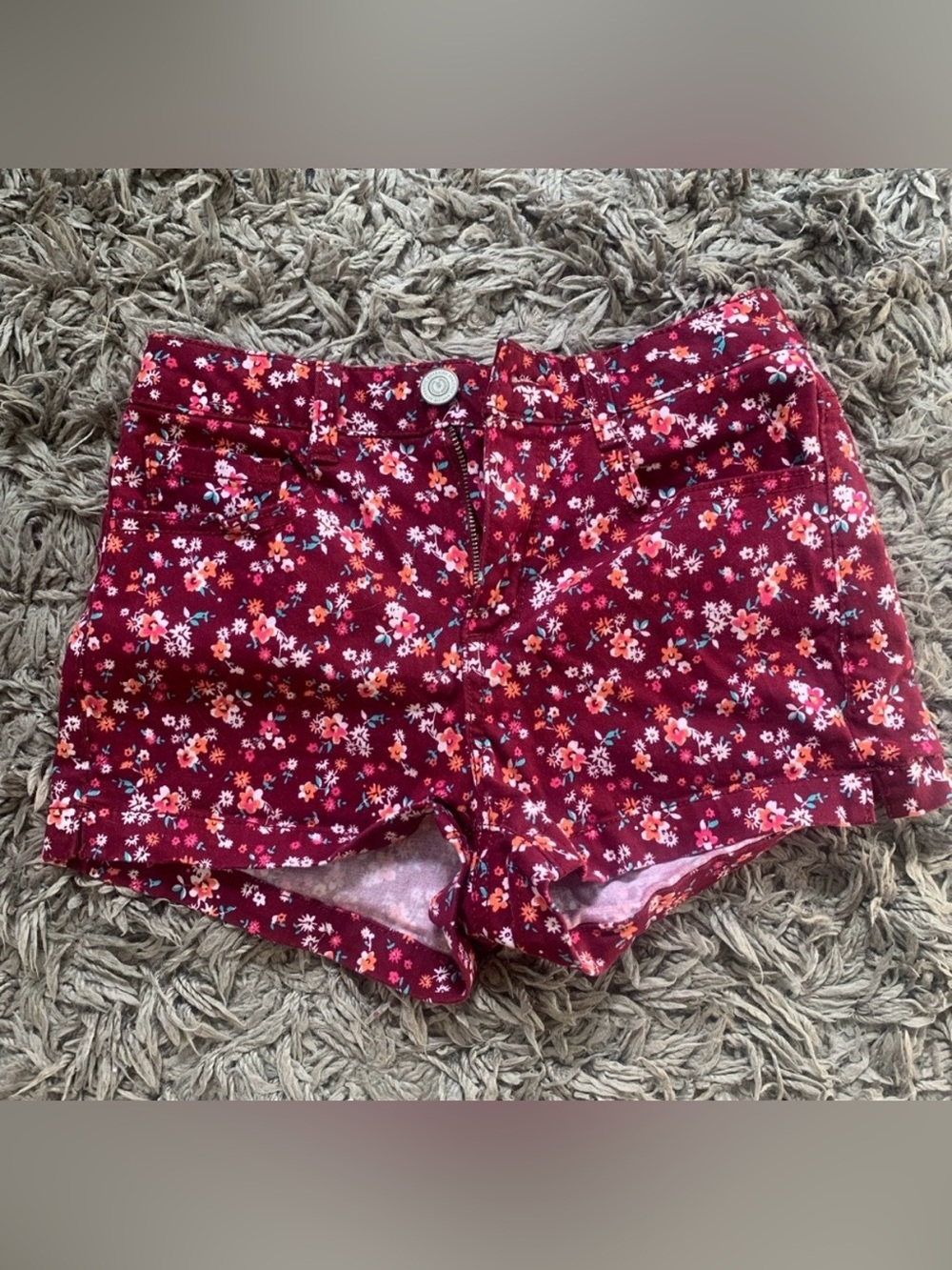 Sonoma Floral Print Burgundy Shorts